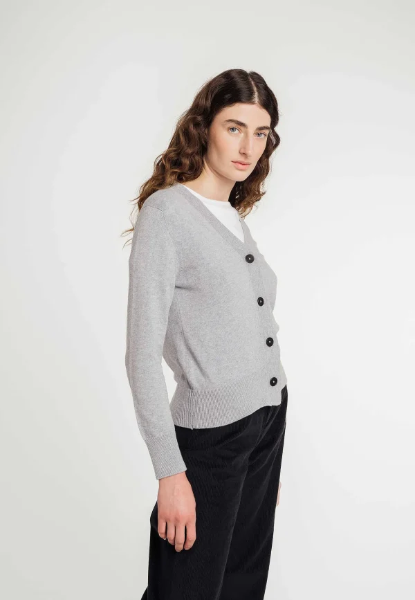 Best Sale MELAWEAR Damen Basic V-Neck Feinstrick Cardigan Surina