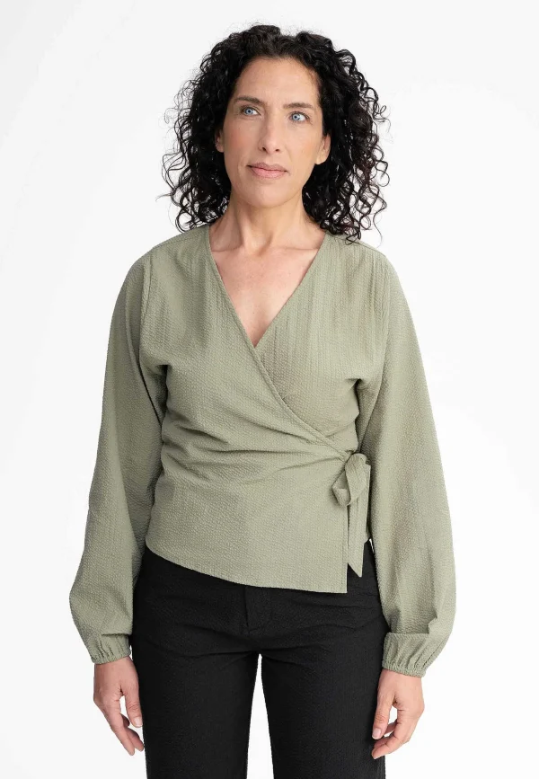 New MELAWEAR Damen Wickelbluse Lilam